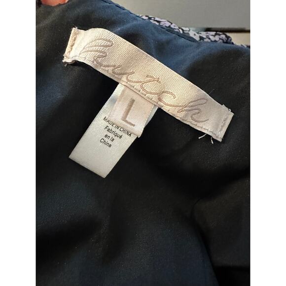 Hutch Floral Print V-Neck Ruffled Purple Long Sleeve Romper Large - Picture 9 of 11